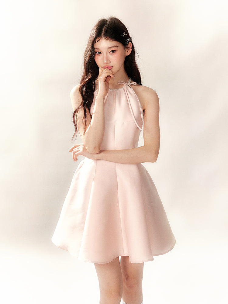 Blush Pink Halter Dress