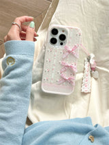 Kitty Pink Lace Love Chain Bow Coquette iPhone Case