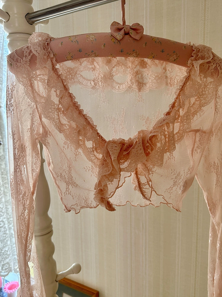 French Fairy Sleeve Lace Cardigan