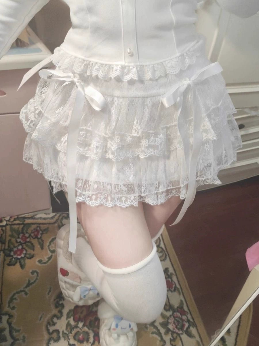 Moonlight White Lace Skirt