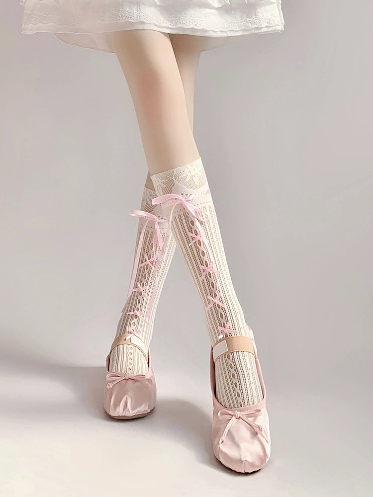 Ballet Charm Lace-Up Stockings