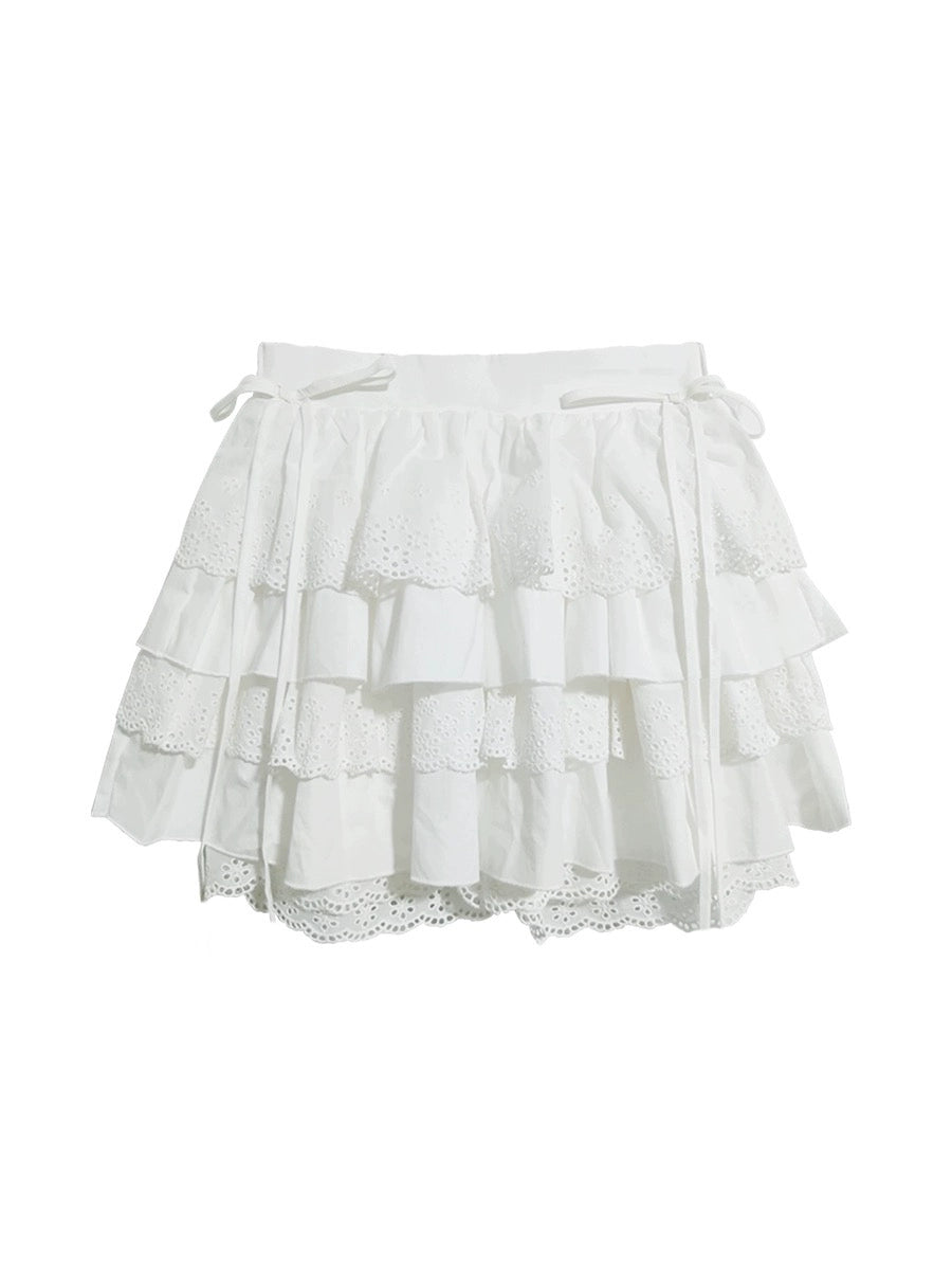 Angelic Lace Ruffle Skirt