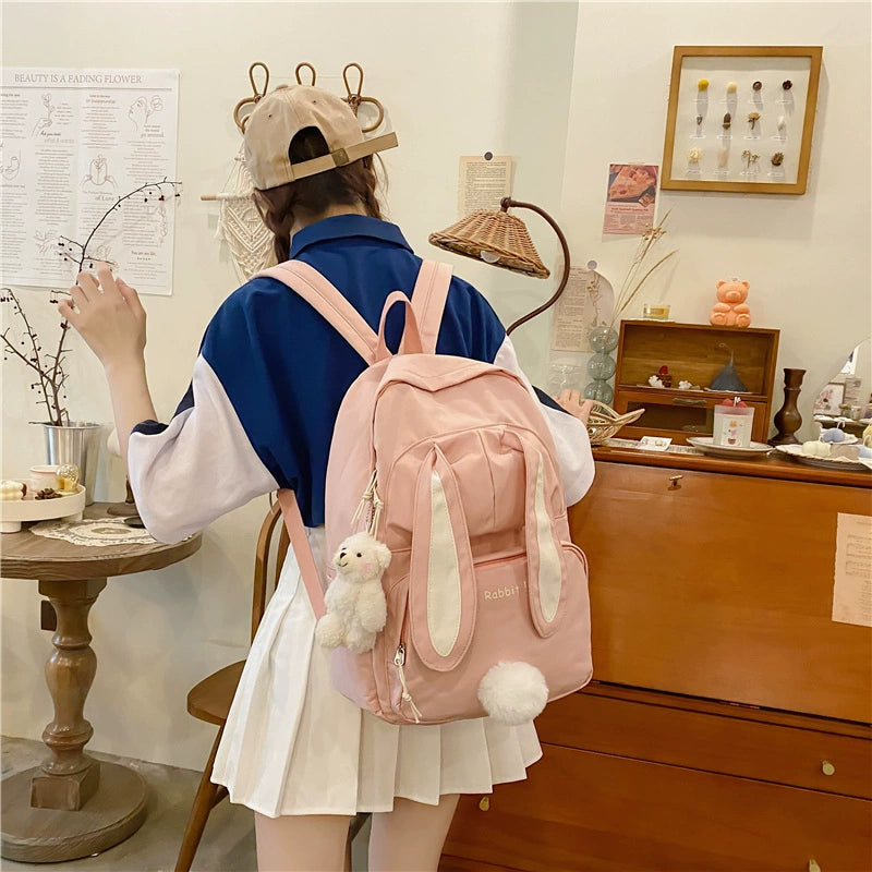 Cute Bunny School Big Backpack Bag