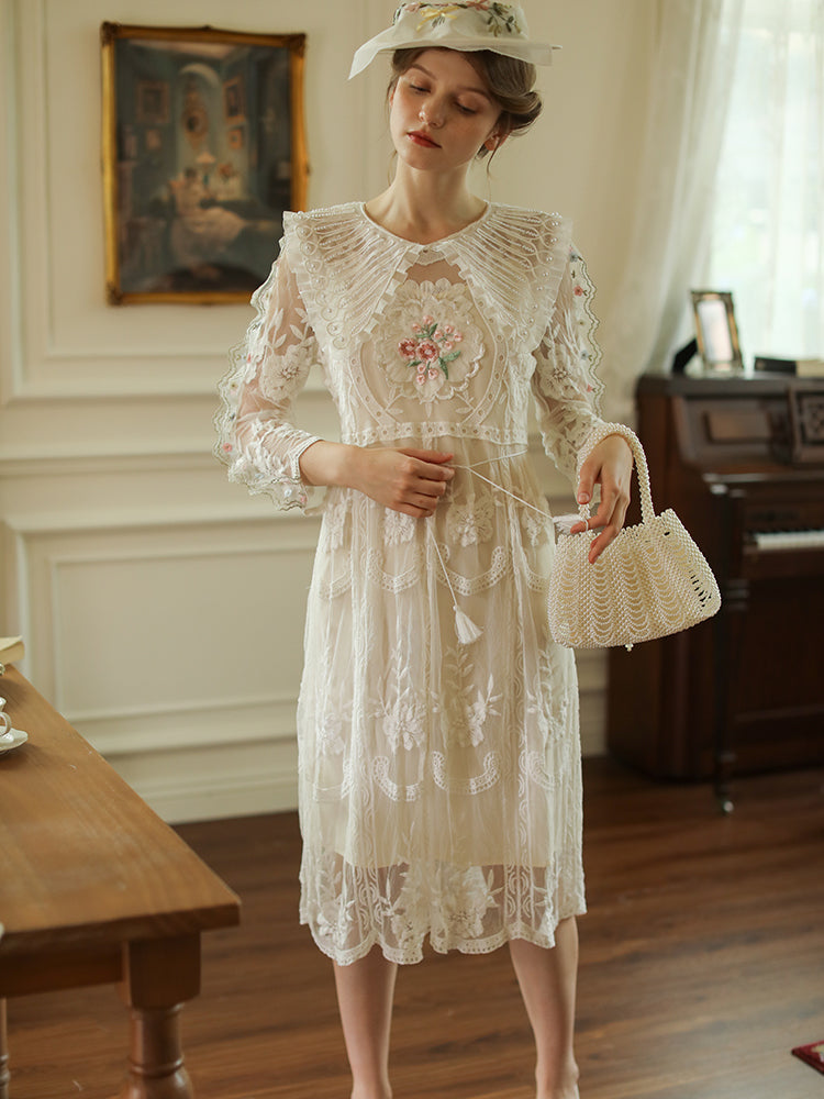 Sonata of White Petals Dress
