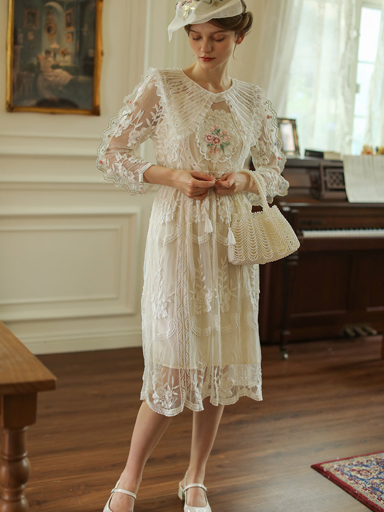 Sonata of White Petals Dress