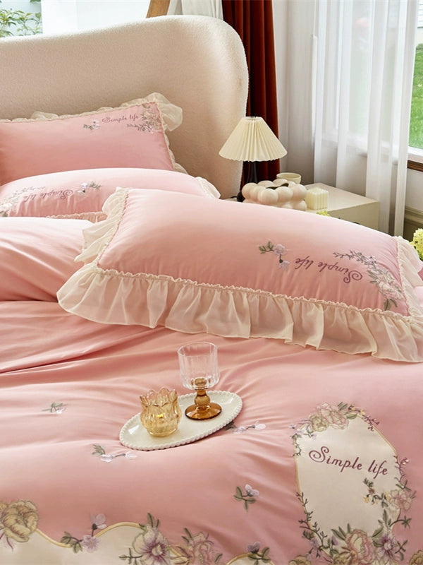 Rosy Reverie Ruffle Bedding Set