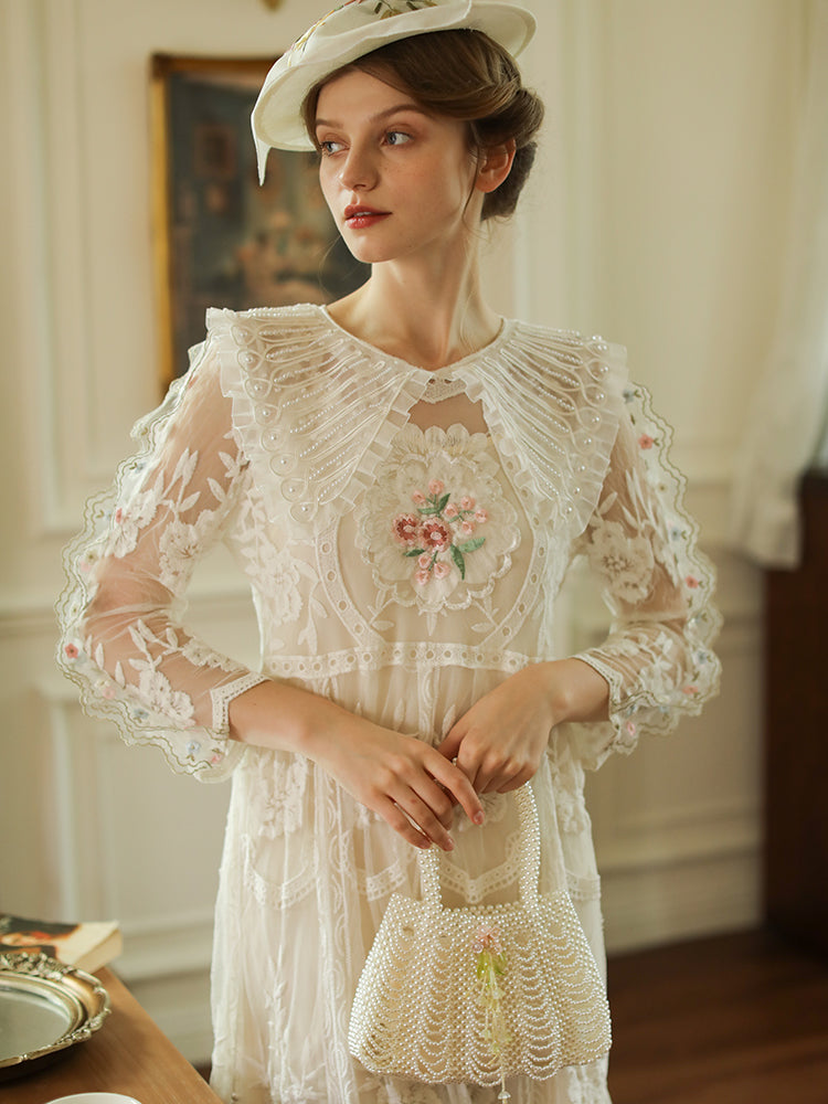 Sonata of White Petals Dress