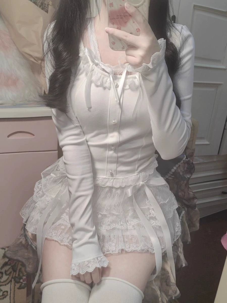 Moonlight White Lace Skirt