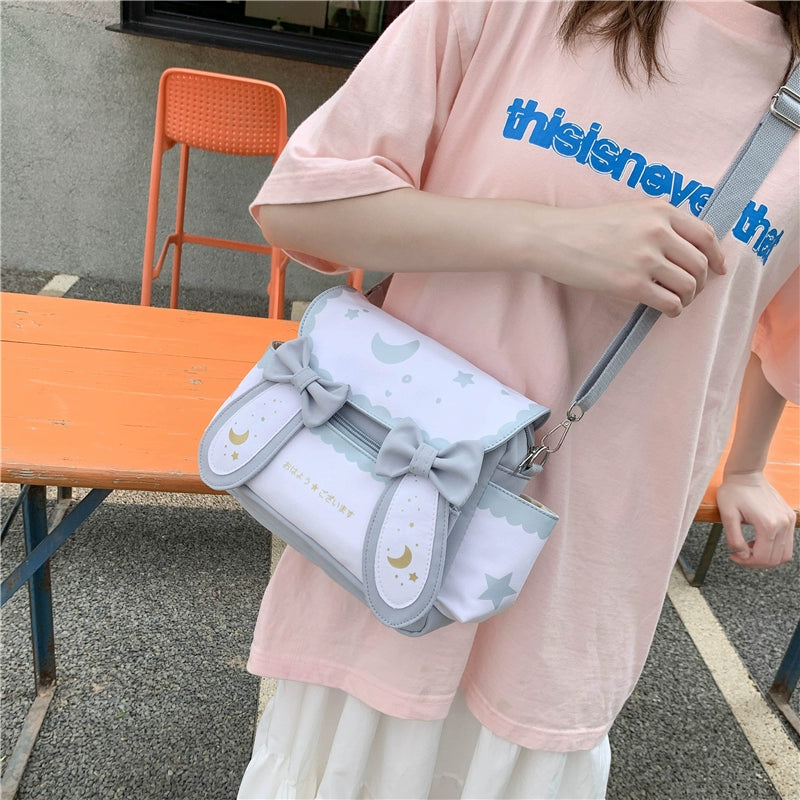 Cute Moon Star Canvas Messenger Bag