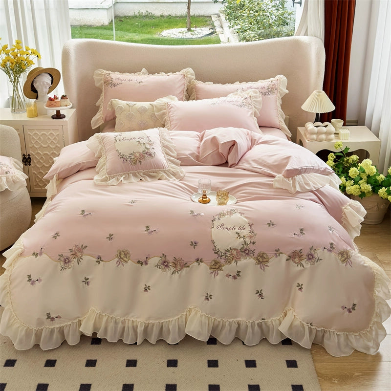 Rosy Reverie Ruffle Bedding Set
