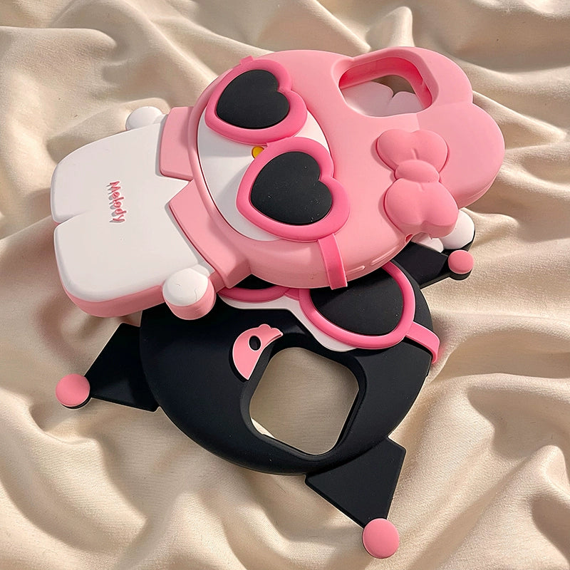 Cute Sunglasses Kulomi Melody iPhone Silicone Case