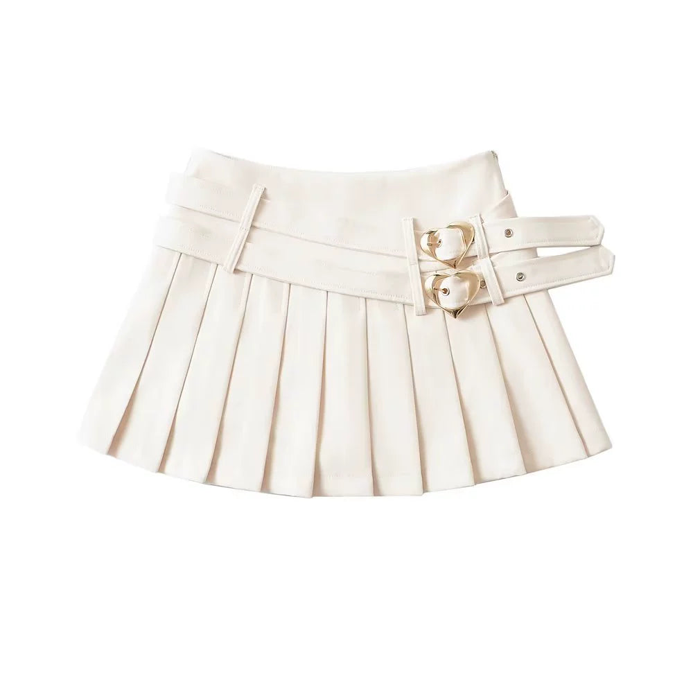 Double Belt Pure Girl Skirt