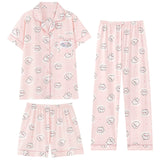 Pastel Pink Cartoon Summer Cotton Pajama