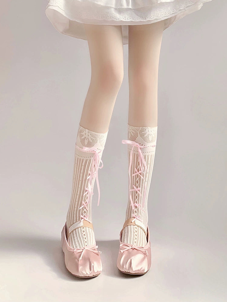 Ballet Charm Lace-Up Stockings