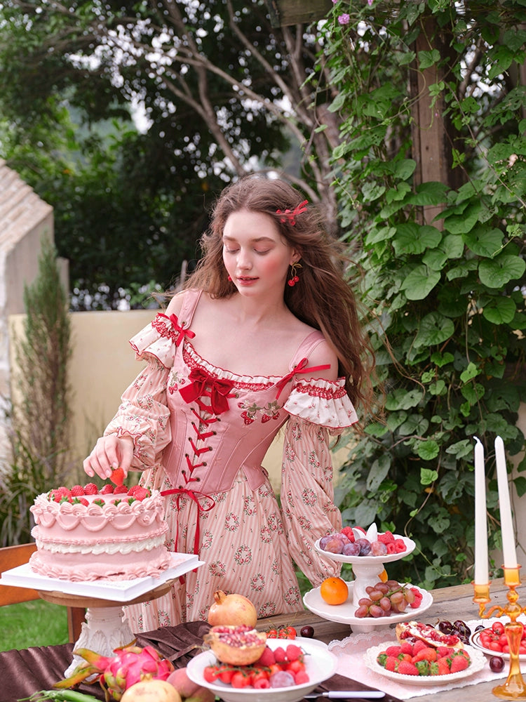 Strawberry Tale Lace-Up Corset