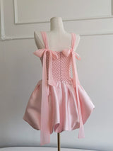 Pink Dot Bubble Bow Dress
