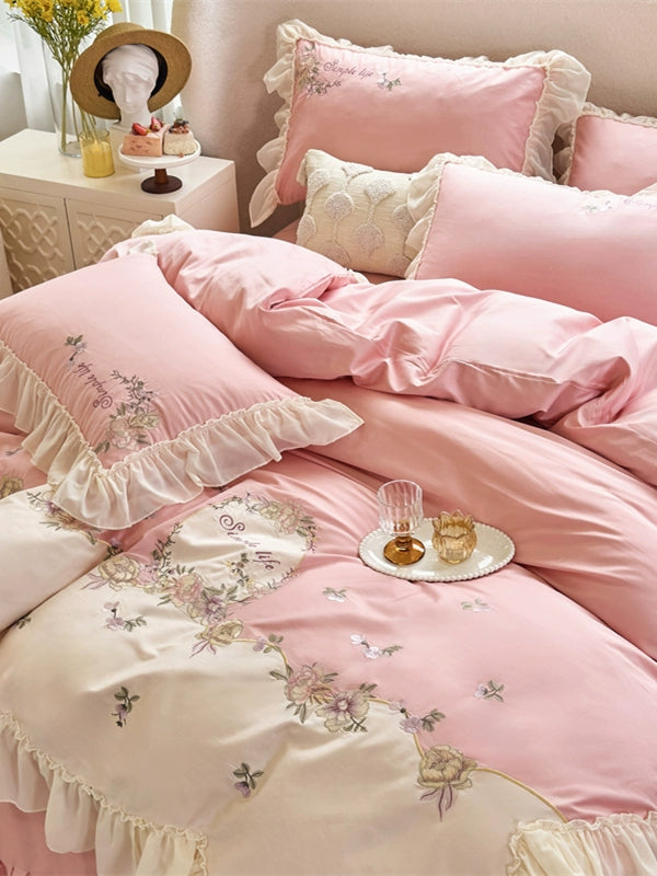 Rosy Reverie Ruffle Bedding Set