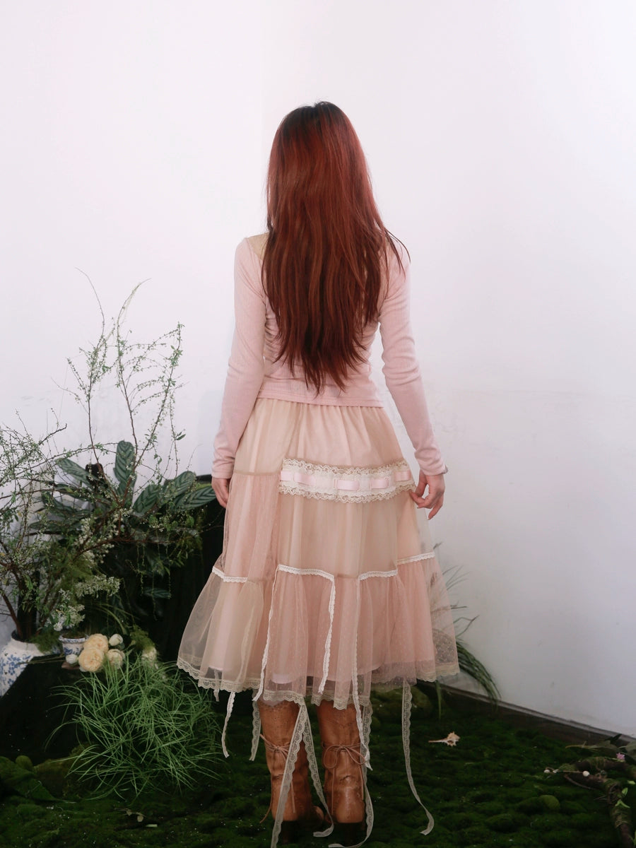 Misty Bloom Tiered Skirt