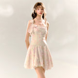 SunsetPark Sunset Park "Love Butterfly" Floral Butterfly Swing Collar Girl Waist Dress Summer and Autumn