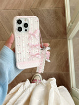 Kitty Pink Lace Love Chain Bow Coquette iPhone Case