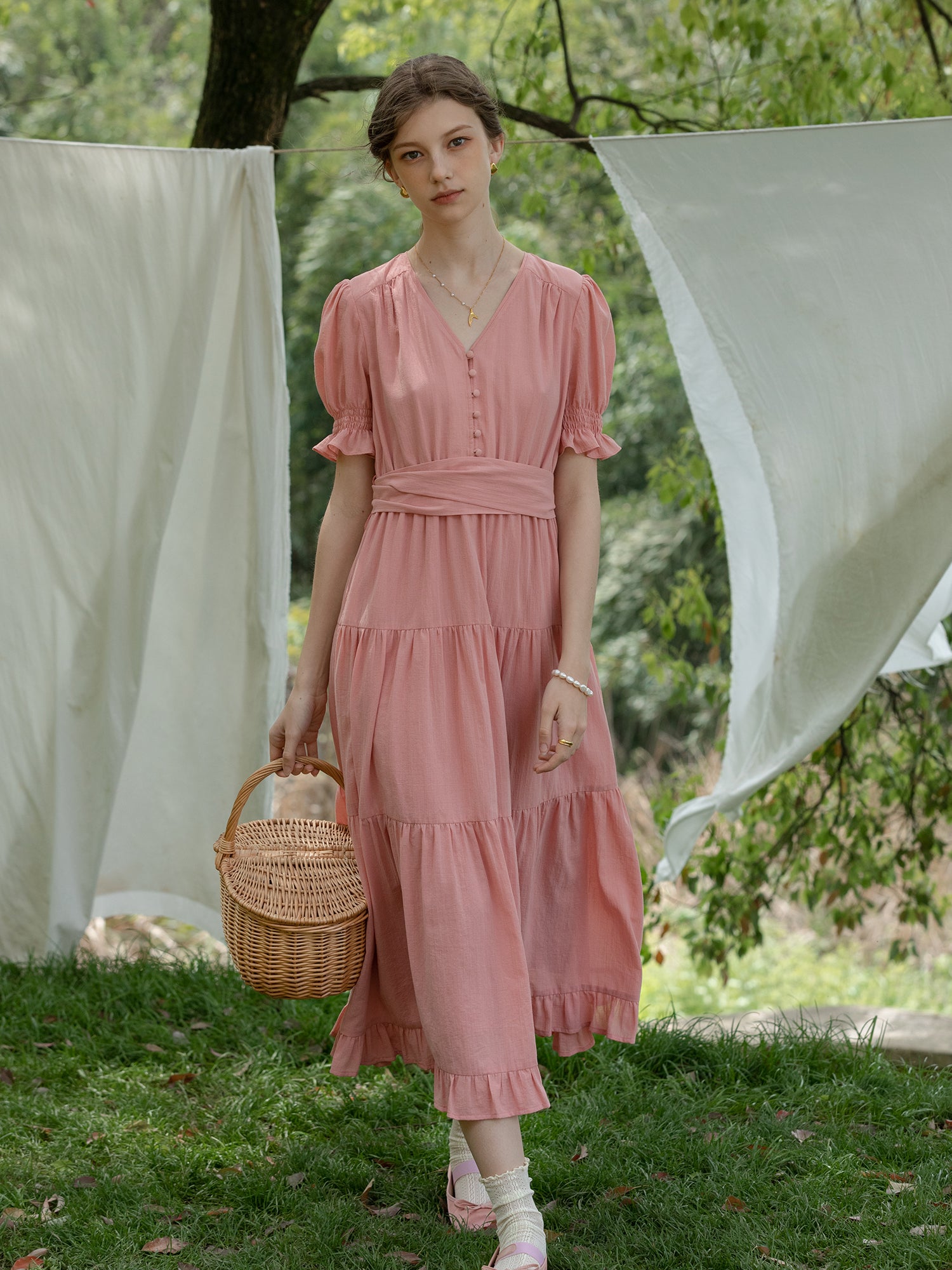 Wild Rose Tiered Cotton Dress