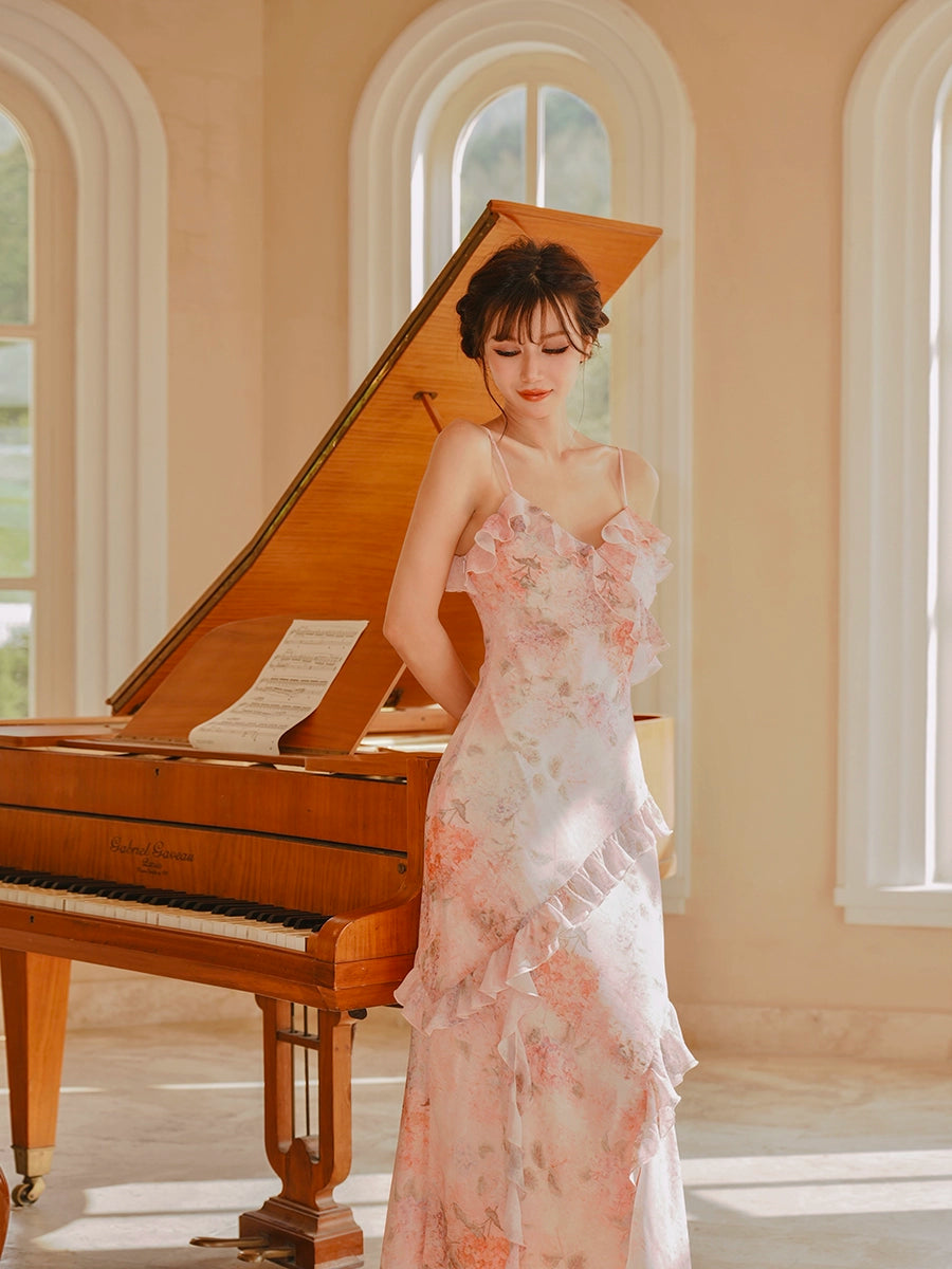 Blush Sonata Ruffle Gown