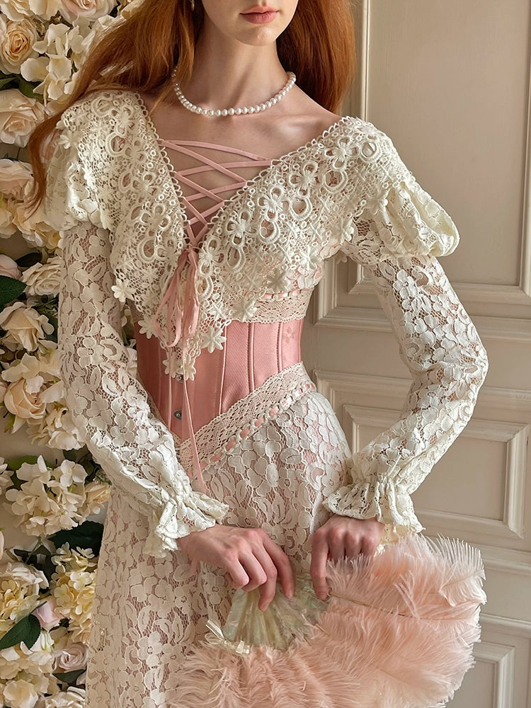 Blush Lace Waltz Dress