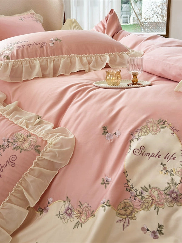 Rosy Reverie Ruffle Bedding Set