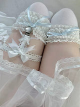 Love Catcher Lace Lolita Over-the-Knee Socks Clip Garters