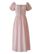 Square Neck Lace-Up Princess Dress