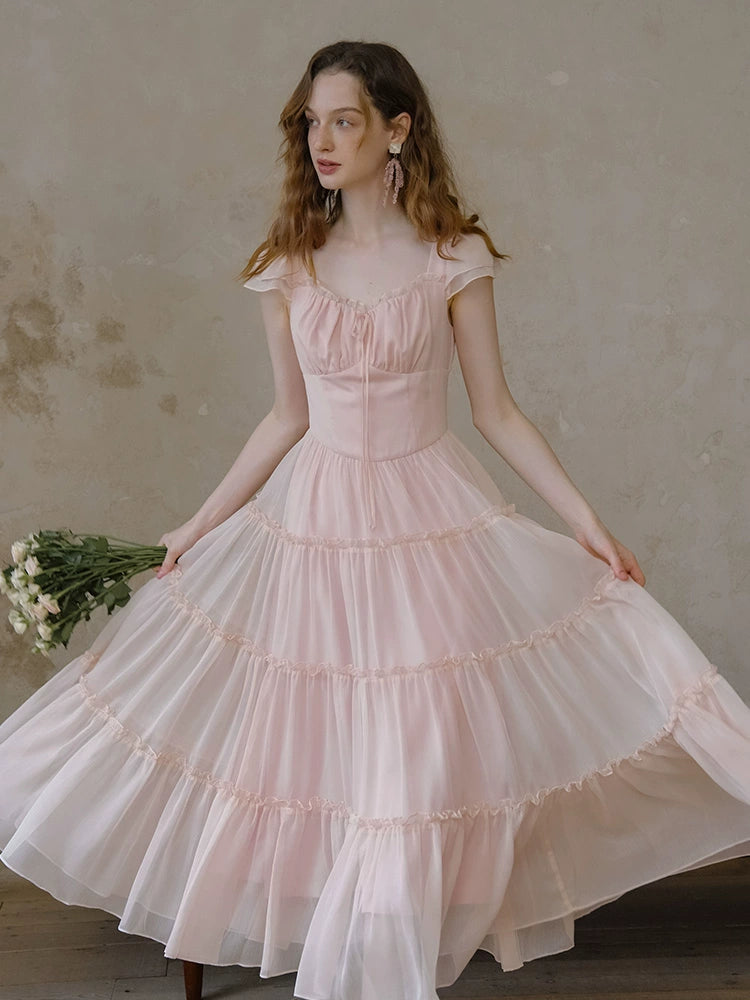 Rosy Whisper Tulle Dress