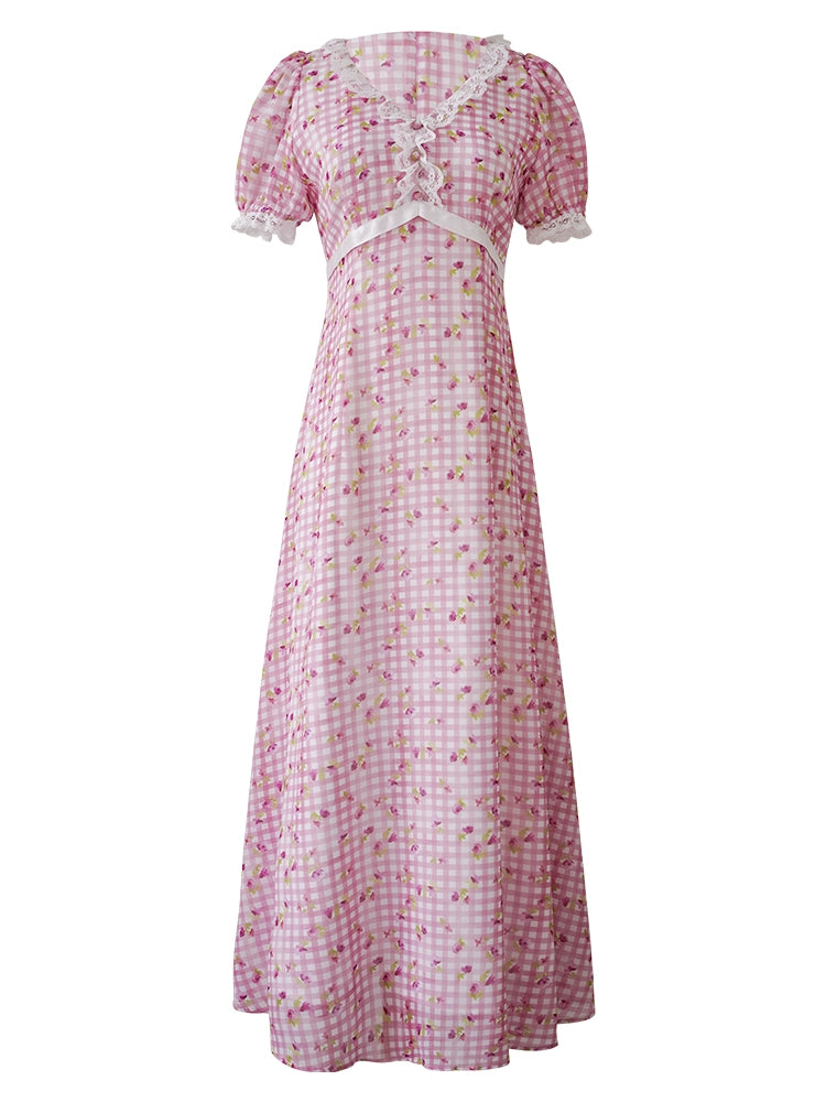 Cherry Blush Gingham Dress