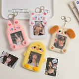 Cute Plush Animal Card Keychain Bag