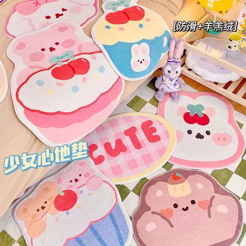 Kawaii Bunny Bear Bedroom Carpet Rug Mat