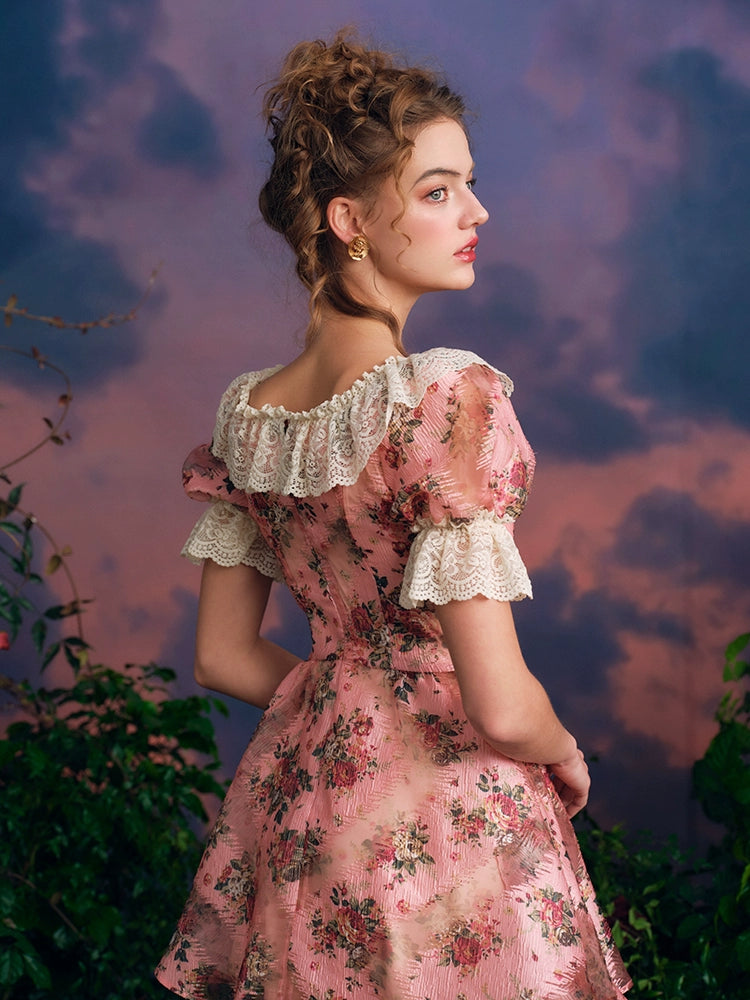 Rose Reverie Puff Dress