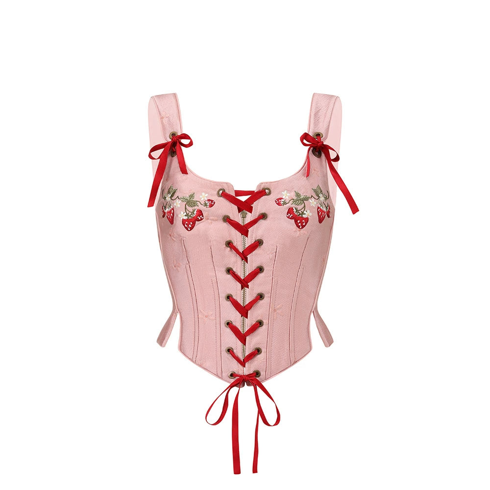 Strawberry Tale Lace-Up Corset