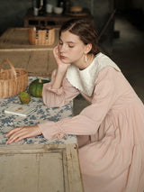 Victorian Embroidered Collar Dress