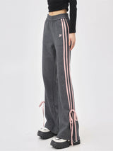 Bow Three Bar Casual Narrow Pants