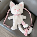 Kitten Angel Plush White Cat Doll Backpack Bag