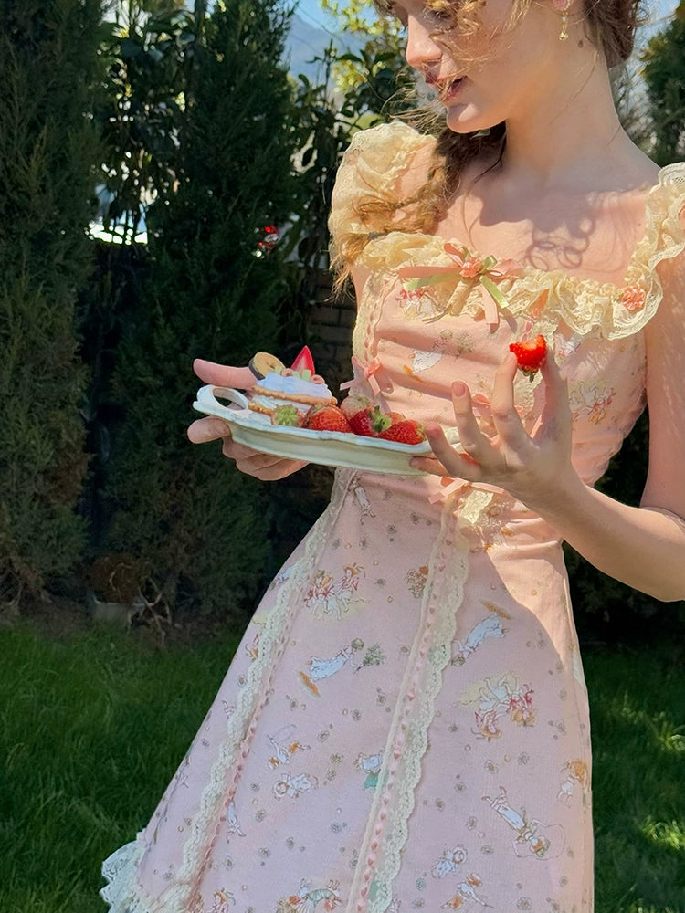 Rose Milk Picnic Dress