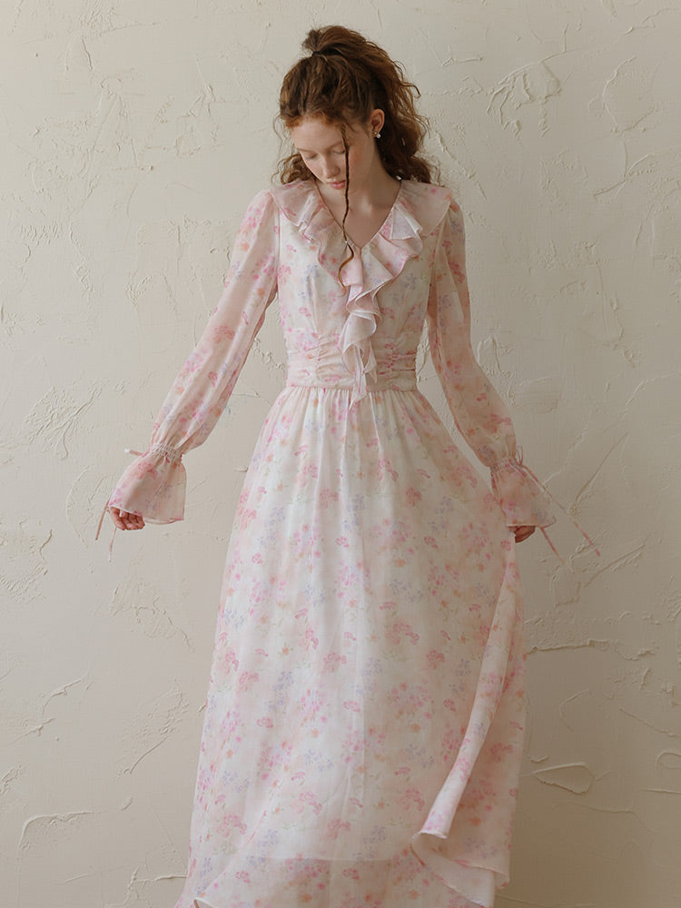 Whispering Petals Long Dress