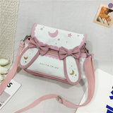 Cute Moon Star Canvas Messenger Bag