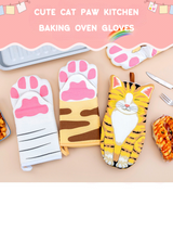 Cute Cat Paw Kitchen Baking Oven Gloves