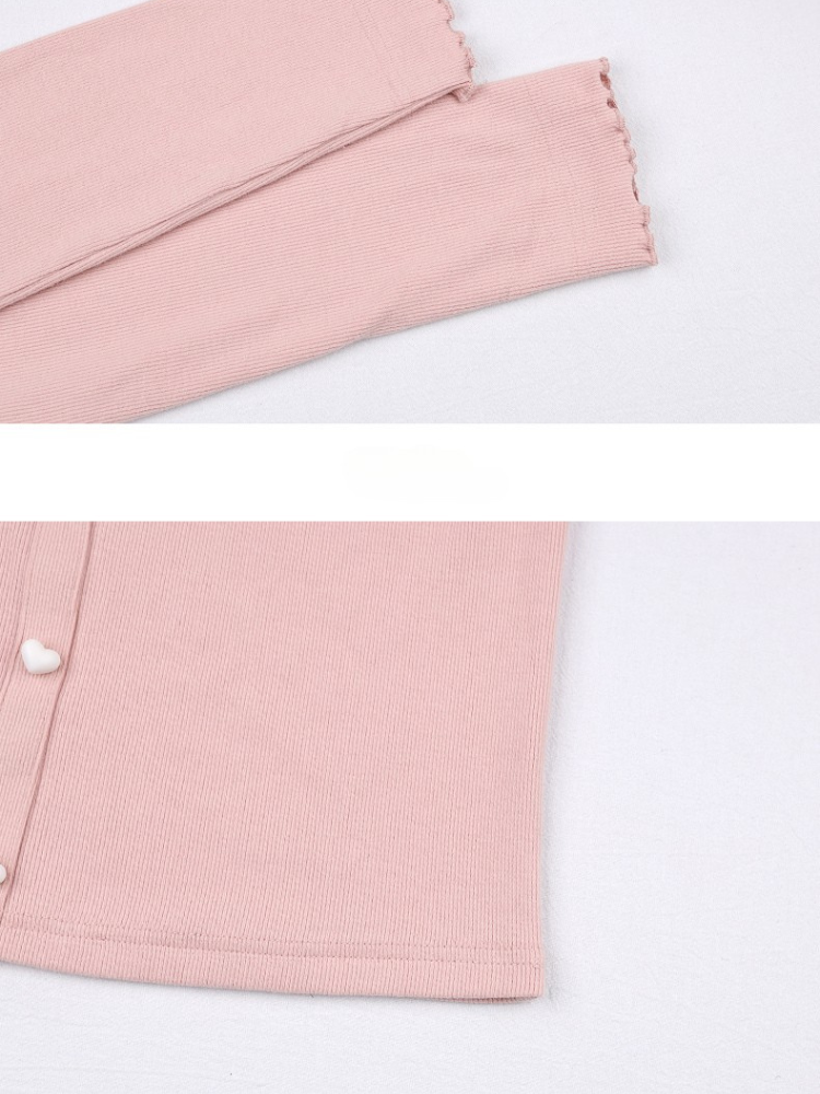 Kawaii Ribbon Tie Pearl Button Tee