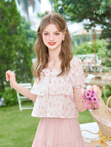 French Romantic Floral Blouse