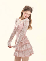 Velvet Blush Lace Waltz Dress