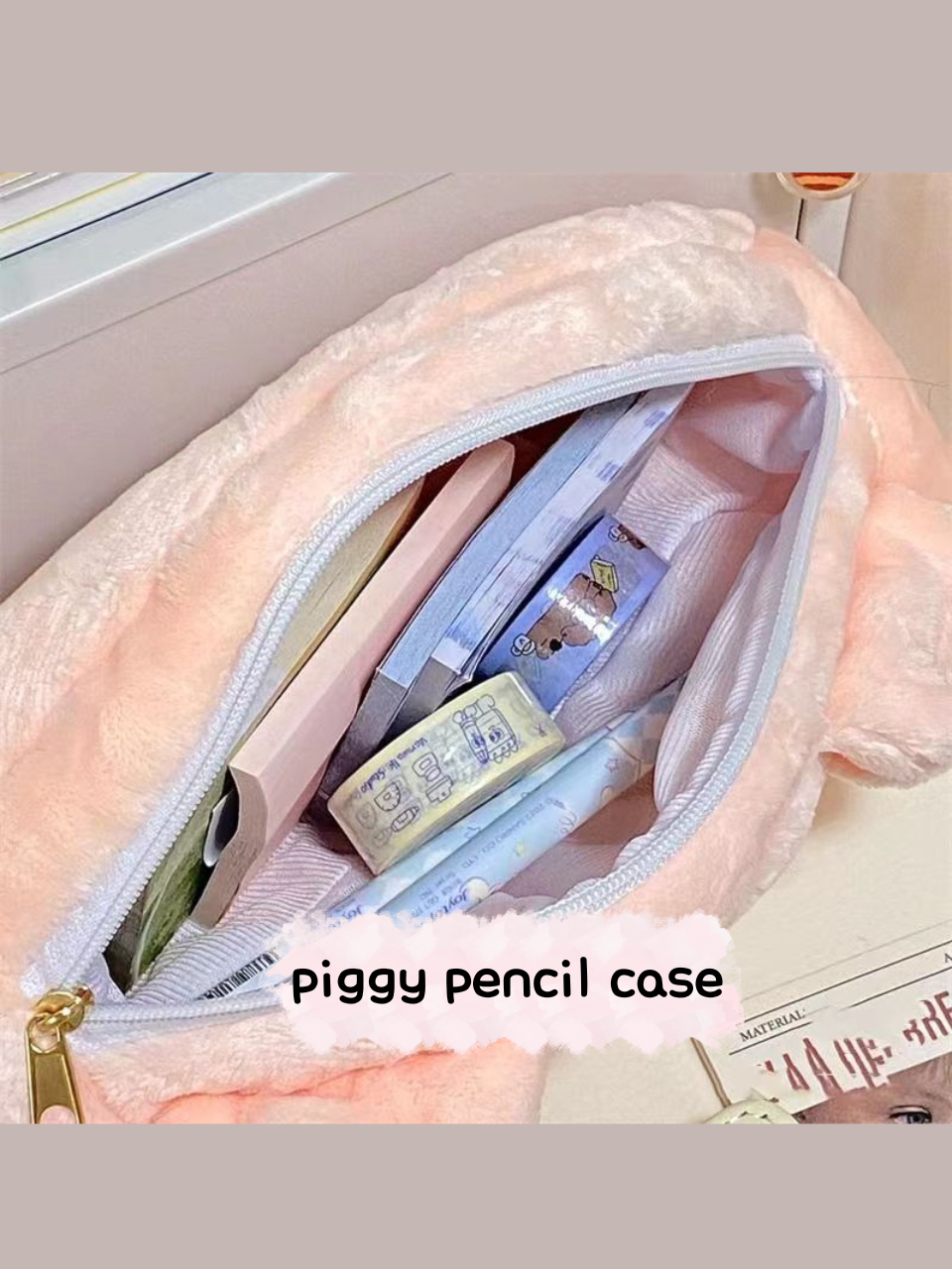 Plush Piggy Pencil Case