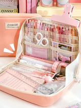 Pink Folding Pencil Bag