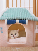 Sakura Curtain Warm Pet Cats Dogs Beds Mat House