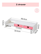 Sweet Pink Heart Desktop Storage Monitor Stand